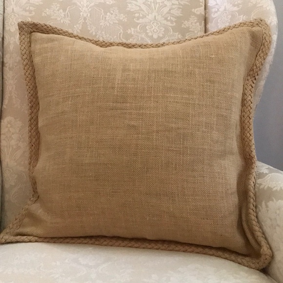 Pottery Barn Accents Burlap Rope Trim Pillow Cover Poshmark
